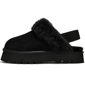 Project Cloud Genuine Suede Slippers for Women Indoor & Outdoor Disquette Womens Sandals Memory Foam Clogs for Women Shoes - Fur Water-Resistant House Shoes for Women Footwear (Slingy)