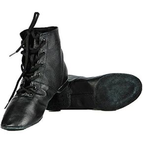 Cheapdancing Men’s & Women's Practice Dancing Shoes Soft Leather Flat Jazz Boots (Black, Adult, Men, 11, Numeric, US Footwear Size System, Medium)