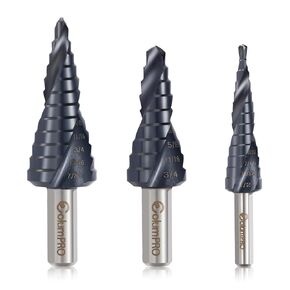 3PCS Cobalt Step Drill Bits for Hard Metal, 1/8" to 7/8" M35 Unibit Set with Cobalt TiAlN Coating for Stainless Steel, Iron, Aluminum (SAE)