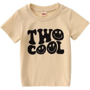 CM C&M WODRO Toddler Boys Girls Two Cool Shirt 2 Year Old Baby 2nd Birthday Outfit Short Sleeve Second Birthday T-Shirt Gift