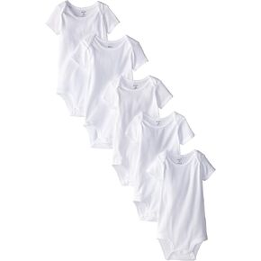 Carter's Unisex Baby 5-Pack S/S Bodysuits - White - 3 Months