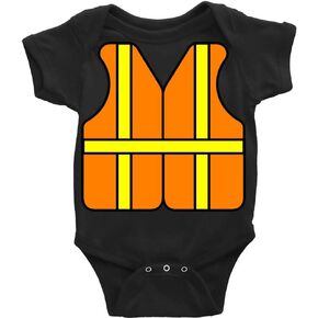 Construction Worker Vest Art Novetly Newborn Bodysuit Short Sleeve Baby Rompers