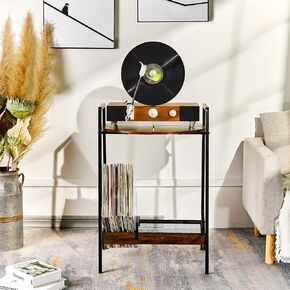 MAWEW Record Player Stand, Turntable Stand, Record Player Table, Record Player Stand Vintage, Record Player Stand Wooden, Turntable Stand with Record Storage.