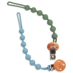 Silicone Pacifier Clip Holder with One Piece Design, Pack of 2 Soft Flexible Pacifier Clips with Texture for Baby Boy and Girl