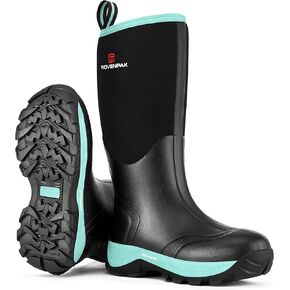 WOVENPAK Hunting Rubber Boots for Women, Waterproof Outdoor Rain Boots, Neoprene Insulated Boots for Gardening, Farming, Size 6-11