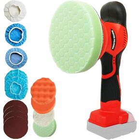 Cordless Car Buffer Polisher Compatible with Milwaukee M18 Battery, Cordless 6 Inch Random Orbital Buffer, Brushless Motor Car Buffer for Boat, Car Polishing and Waxing (Tool Only, NO Battery )