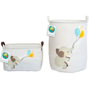 KAZULO 2 Pack Set Pink and Blue, Bunny Easter Baskets For Kids, Egg Hunt Bag For Boys and Girls, Baby laundry Hamper, Kids Easter Basket (Easter Bunny Bundle)