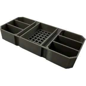 GarageInOrder 3d Printed Impact bit holder insert for Milwaukee PACKOUT Low Profile Organizers (Nest - 8) - Insert Only (Industrial Gray)