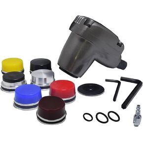 Air Palm Hammer Automatic Hammers Auto Handheld Pneumatic Hammer Dead Blow 1000 Stroke with 7 Tips Different Hardness Hammer Heads for Body Repair Plastic Inlay Assembly
