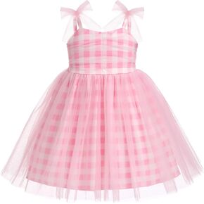 ODASDO Baby Girls Birthday Party Dress Toddler Kids Bowknot Spaghetti Straps Tulle Tutu Princess Dress Pageant Holiday in Kuwait