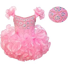 Handmade Toddler Pageant Dresses Newborn Pageant Tutu Cupcake Dress Princess Birthday Party Gowns