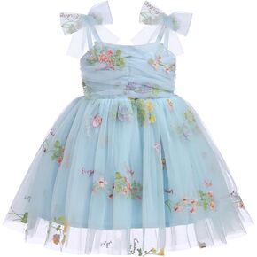ODASDO Baby Girls Birthday Party Dress Toddler Kids Bowknot Spaghetti Straps Tulle Tutu Princess Dress Pageant Holiday