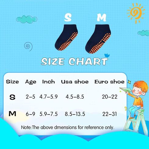 Tphon Non Slip Kids Trampoline Socks Anti Skid Socks with Grippers for Toddler Children Grip Socks for Boys Girls in Saudi Arabia