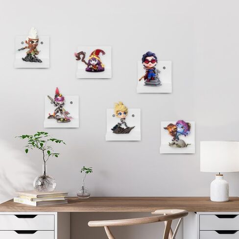 Small Floating Shelf for Wall Set of 6,Mini Shelves for Display Small Figurine,Plant,Collectibles,Small Wall Shelves for Bedroom Living Room Bathroom Kitchen Decor（Black） in Saudi Arabia