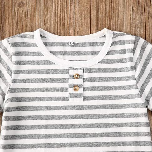 Infant Toddler Baby Boy Summer Clothes Striped O-Neck T-Shirt Tops Shorts Pants with Pockets 2Pcs Outfit Set in Saudi Arabia