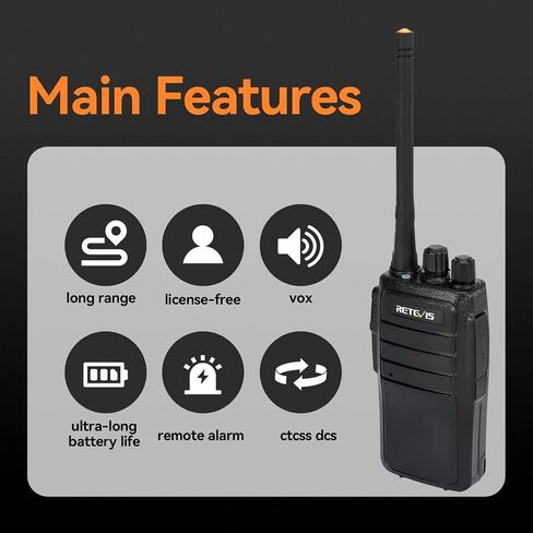 Retevis RT21 Walkie Talkies for Adults, 2 Way Radio Long Range, Two Way Radio Rechargeable, Handheld Radio, Portable, FRS, Durable, Heavy Duty, for Business(4 Pack) in Kuwait