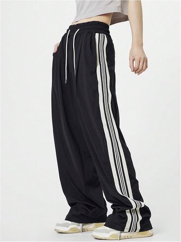Verdusa Women's Loose Sweatpants Striped High Waisted Drawstring Sweat Pants in Saudi Arabia