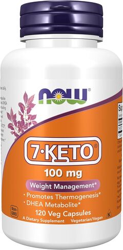 NOW Supplements, 7-Keto (DHEA Acetate-7-one) 100 مجم، إدارة الوزن*، 120 كبسولة نباتية in Saudi Arabia