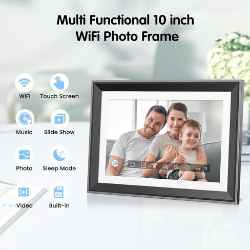Atatat Digital Photo Frame with 1920x1080 IPS Screen, Digital Picture Frame Support Adjustable Brightness,Photo Deletion,1080P Video,Music,Slideshow,Remote,16:9 Widescreen- P800 in Saudi Arabia