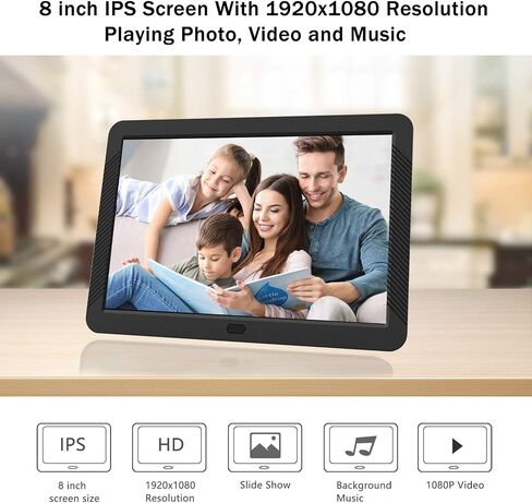 Atatat Digital Photo Frame with 1920x1080 IPS Screen, Digital Picture Frame Support Adjustable Brightness,Photo Deletion,1080P Video,Music,Slideshow,Remote,16:9 Widescreen- P800 in Saudi Arabia