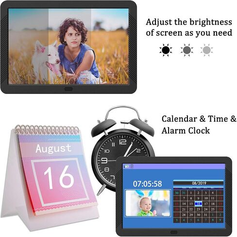 Atatat Digital Photo Frame with 1920x1080 IPS Screen, Digital Picture Frame Support Adjustable Brightness,Photo Deletion,1080P Video,Music,Slideshow,Remote,16:9 Widescreen- P800 in Saudi Arabia