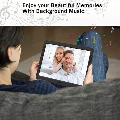 Atatat Digital Photo Frame with 1920x1080 IPS Screen, Digital Picture Frame Support Adjustable Brightness,Photo Deletion,1080P Video,Music,Slideshow,Remote,16:9 Widescreen- P800 in Saudi Arabia
