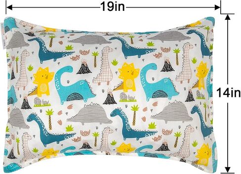 أغطية وسائد للأطفال الصغار من ALVABABY تناسب مقاس 13 × 18،12 × 16 وسادة للأطفال مكونة من قطعتين من أغطية وسائد قطنية للسفر مع مغلف وسادة للأطفال الصغار للأولاد والبنات ديناصورات 2TPW16 in Kuwait