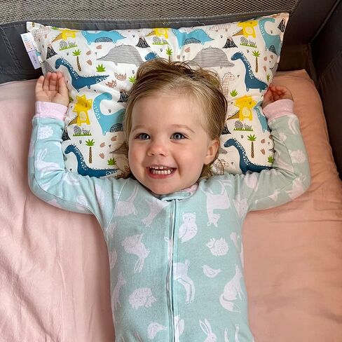 أغطية وسائد للأطفال الصغار من ALVABABY تناسب مقاس 13 × 18،12 × 16 وسادة للأطفال مكونة من قطعتين من أغطية وسائد قطنية للسفر مع مغلف وسادة للأطفال الصغار للأولاد والبنات ديناصورات 2TPW16 in Kuwait