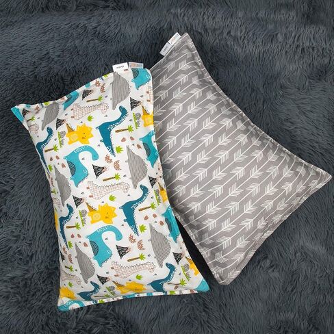 أغطية وسائد للأطفال الصغار من ALVABABY تناسب مقاس 13 × 18،12 × 16 وسادة للأطفال مكونة من قطعتين من أغطية وسائد قطنية للسفر مع مغلف وسادة للأطفال الصغار للأولاد والبنات ديناصورات 2TPW16 in Kuwait