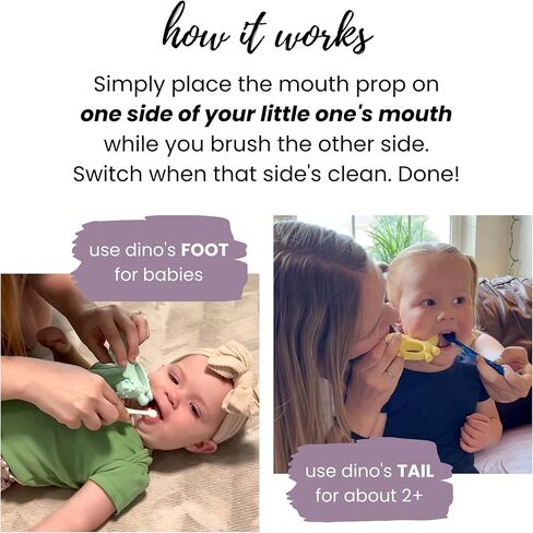 Brushing Buddy - 2-in-1 Silicone Teether and Brushing-Time Mouth Prop Toy to Make Baby and Toddler toothbrushing and flossing More Fun (Mint) in Saudi Arabia