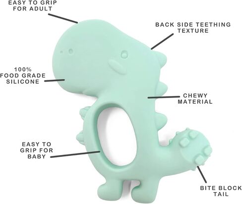 Brushing Buddy - 2-in-1 Silicone Teether and Brushing-Time Mouth Prop Toy to Make Baby and Toddler toothbrushing and flossing More Fun (Mint) in Saudi Arabia