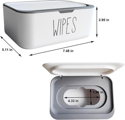 3 Pack Baby Wipes Dispenser for Bathroom Flushable Wipes Holder, 7.48" x 5.12" x 2.95", Refillable Butt Wipes Container Box Storage for Adult in Saudi Arabia