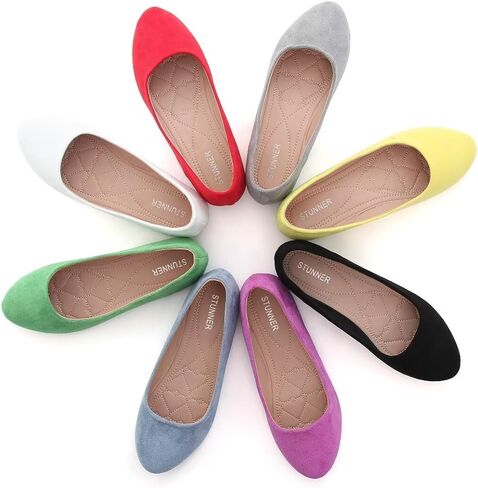 Stunner Women Cute Slip-On Ballet Shoes Soft Solid Classic Pointed Toe Flats in Saudi Arabia