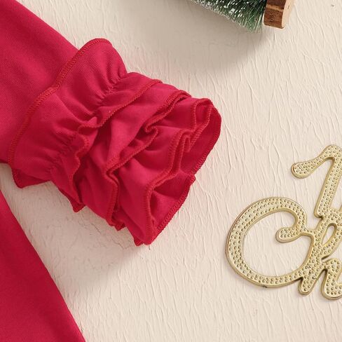 Sasaerucure Newborn Baby Girl Christmas Jumpsuit Romper with Headband Infant Girl Christmas Outfits in Kuwait