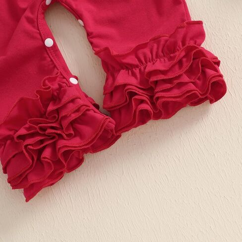 Sasaerucure Newborn Baby Girl Christmas Jumpsuit Romper with Headband Infant Girl Christmas Outfits in Kuwait