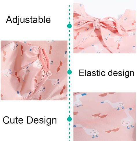 Long Sleeve Bibs For Baby Full Sleeve Bib Waterproof Cute Infant Girls Boys 2 Pack 6-42Months in Saudi Arabia