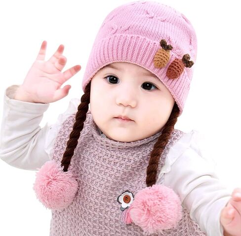 Infant Baby Winter Hat Beanies Crochet Warm Knitted Wig Hat in Saudi Arabia