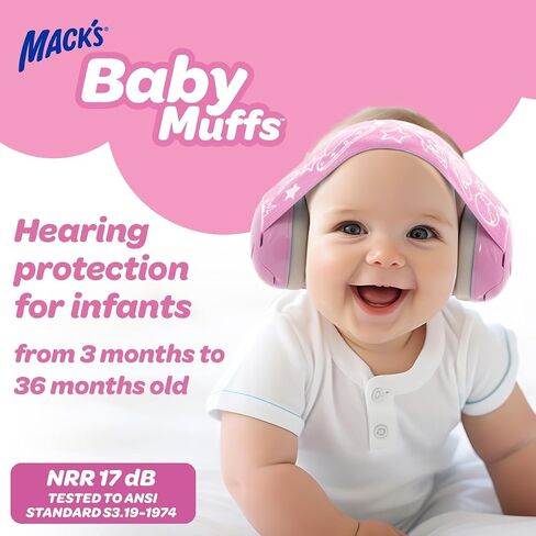 Mack's® Baby Muffs | Baby Ear Muffs Noise Protection | High NRR - 17 Decibels | Noise Cancelling Headphones for Babies & Toddlers | Ages 3-36 Months in Kuwait