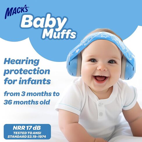 Mack's® Baby Muffs | Baby Ear Muffs Noise Protection | High NRR - 17 Decibels | Noise Cancelling Headphones for Babies & Toddlers | Ages 3-36 Months in Kuwait