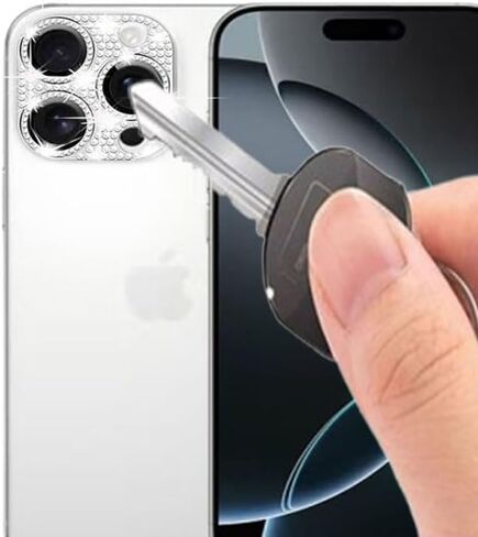 [2 Pack] 2 in 1 Bling Crystal Camera Lens Protector Glitter Diamond Metal Lens Cover +Glass Screen Full Protector Compatible with iPhone 14/14 Plus(Purple) in Kuwait