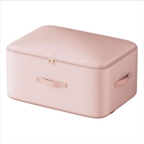 Space Saving Self Compression Organizer, Enhanced Compression Space Organiser for storing quilts, duvets, and other bulky clothing. Premium Quilt Storage Bag Packing Cube Bedding Storage Bag(Pink,15.7 in Saudi Arabia