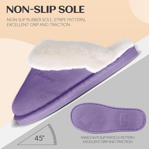 Womens Slippers Fluffy Slippers Memory Foam Slippers House Slippers Non-slip Indoor Outdoor in Saudi Arabia