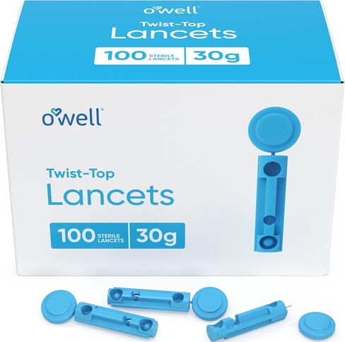 Twist Top Lancets for Diabetes Testing, 26 Gauge Diabetic Lancets for Blood Testing, Glucose and Keto Testing – Sterile Lancets Fits Most Lancing Devices - 26g Blood Sugar Lancets (100ct) in Kuwait