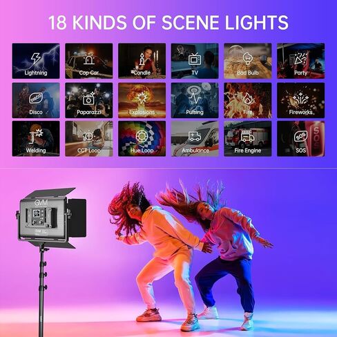 GVM 1300D RGB LED Video Light, 65W Video Lighting Kit with Bluetooth Control, 25000lux/0.5m, 2 Packs Led Panel Light for YouTube Studio, Video Shooting, Broadcasting, Conference, 18 Kinds Scene Modes in Saudi Arabia