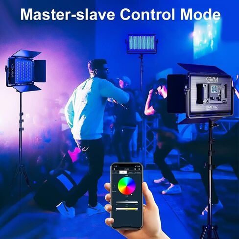 GVM 1300D RGB LED Video Light, 65W Video Lighting Kit with Bluetooth Control, 25000lux/0.5m, 2 Packs Led Panel Light for YouTube Studio, Video Shooting, Broadcasting, Conference, 18 Kinds Scene Modes in Saudi Arabia