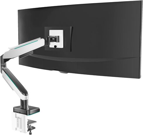 WALI Single Monitor Gas Spring Desk Mount, Heavy Duty Monitor Arm for Ultrawide Screen up to 35 inch, 33 lbs. Fully Adjustable, Mounting Holes 75 and 100 (GSM001XL), Black in Kuwait