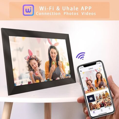 إطار صور رقمي، إطار صور سحابي واي فاي مقاس 10.1 بوصة، شاشة لمس عالية الدقة 1280 * 800 IPS HD، تدوير تلقائي، قابل للتركيب على الحائط، تخزين 32 جيجابايت، مشاركة الصور ومقاطع الفيديو عن بعد في أي وقت عبر تطبيق Uhale in Saudi Arabia