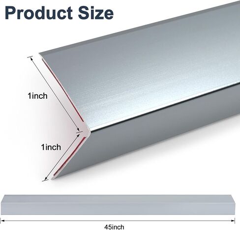 4 PCS 45" Aluminum Corner Protectors Self Adhesive Wall Corner Guards Metal Wall Edge Protector Strip Furniture Corner Protectors for Wall Cabinet Baseboard Decoration 45" x 1" (Gray Blue) in Saudi Arabia