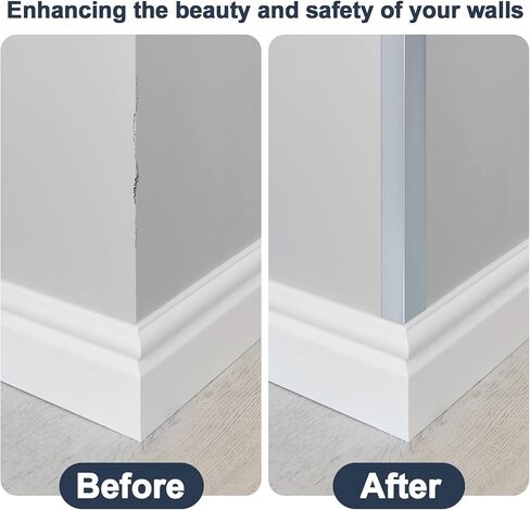 4 PCS 45" Aluminum Corner Protectors Self Adhesive Wall Corner Guards Metal Wall Edge Protector Strip Furniture Corner Protectors for Wall Cabinet Baseboard Decoration 45" x 1" (Gray Blue) in Saudi Arabia