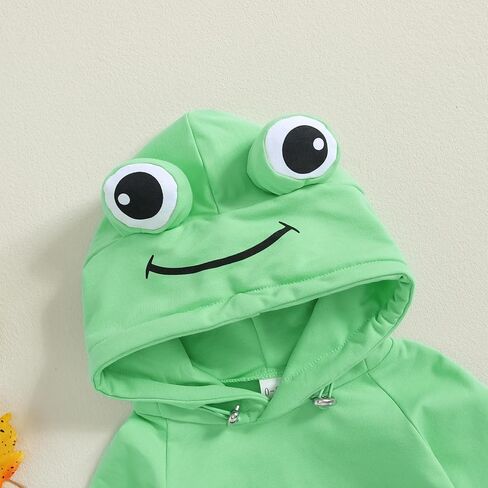 Infant Boy Girl Frog Romper Long Sleeve Hooded Bodysuit Halloween Baby Clothes Newborn Coming Home Outfits in Saudi Arabia